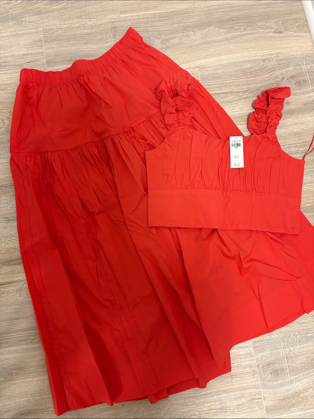Abercrombie & Fitch Red Two-Piece Skirt Set